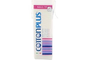 COTTONPLUS Cotton Plus NAILS 70 pz. - LINEA BEAUTY | DISCHETTI PRETAGLIATI 100% PURO COTONE | Dischetti per la cura delle unghie resistenti e senza pelucchi.