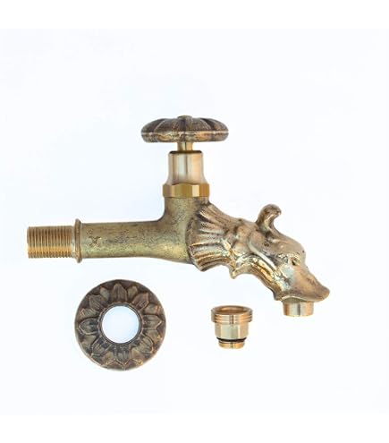 Robinet Fontaine Laiton Tête Dragon 1/2" - Décoration Vintage - Adaptateur Fileté