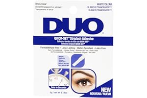 ‎ARDELL ARDELL DUO Wimpernkleber Transparent mit Schnelltrocken-Formel | Das Original für falsche Wimpern zum Kleben mit extra starkem Halt | Quickset mit Silikon Applikator Clear, wasserfest, 5gr.