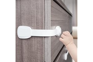 Heart of Tafiti Kindersicherung für Schrank und Schubladen (6 Stück), Schubladensicherung für Baby und Kinder für Tür Schränke Kühlschrank, 3M Kleber ohne Bohren - Weiß
