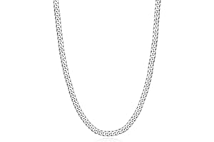 Evegfts Mens Necklaces Gold Chain Men, Silver Chain Mens Diamond Cut Cuban Link Chain Necklace for Men Women Boy Girl, Super Sturdy Mens Necklace with Jewelry Gift Box