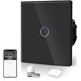 BSEED ZIGBEE Touch Switch Without Neutral,Glass Panel with Pilot Light,Compatible with Alexa/Tuya/Smart Life,Hub Required,1 G