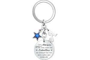 Hcvone Regalo Llavero A-Z 26 Letras Iniciales Para Amigas - Inspirador Llavero Original Para Cumpleaños y Navidad