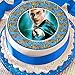 Produktbild Harry Potter Zauberstab, mit Blue Border Birthday vorgeschnittenen Essbarer Zuckerguss Kuchen Topper Dekoration