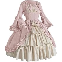Robe Rococo Victorienne Longue – Dentelle, Multicouche, Style Médiéval, Pour Cosplay, Mariage Ou Bal