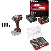 Einhell TP-CW 18/750-C Li BL - Solo, K&ouml;m&uuml;rs&uuml;z Ak&uuml;l&uuml; Darbeli Somun Sıkma + 18V 4,0 Ah PXC Starter Kit, Ak&uuml; ve Şarj Cihazı + Bi