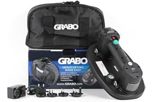 KLENBO Nemo Grabo Elektrischer Vakuum-Saugnapfheber für Holz, Trockenbau, Granit, Glas, Fliesen, Beton, mit zusätzlicher Batterie, Ersatz-Gummischaumdichtung