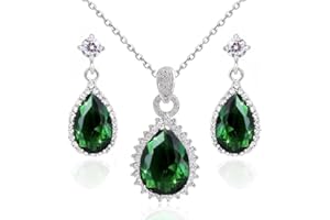 Crystalline Azuria Gioielleria Parures Lacrime per Donne Nozze Sposa Gioielleria Parure Con Collana e Orecchino Zirconia Damigella D'onore Gioielleria