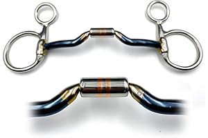 ON TIME TRADER ENGLAND OTTE Western Baucher Hanging Cheek Blue Sweet Iron Copper Roller Horse Bit Snaffle (5")