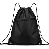 WOLMIK Drawstring Bags Large Capacity Gym Bags Waterproof Sports Backpack Outdoor Zipper for Men Women Boys Girls