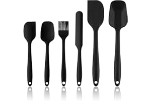 FOHIL 6 Piezas Utensilios de Cocina Silicona, Espátulas Silicona Incluye Cepillo de Silicona, Espátula, Cuchara, No Tóxico, Antiadherente, Antirrayas, Resistente al Calor, Utensilios para Cocina y Horneado