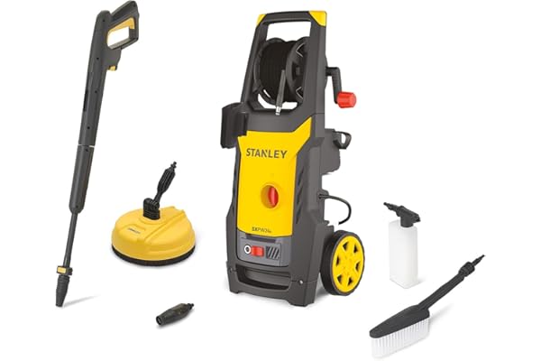 Stanley SXPW24BX Nettoyeur Haute Pression pour Surfaces Extérieures et Autos avec Nettoyeur de Surfaces et Brosse Fixe (2400 W, 170 Bar, 500 l/h)