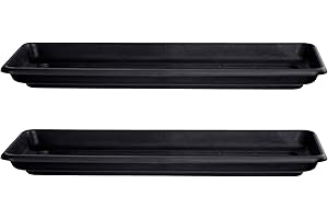 BRICOLOCO.COM BricoLoco Bandeja Jardinera 95 cm Grande Canal Profundo plástico Stewart Garden con Base Drenaje y retención de Agua. Color Elegante Antracita (2)