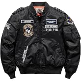 BININBOX Men's Bomber Jacket Transition Jacket with Stand-Up Collar