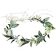 Merroyal Green Flower Crown Eucalyptus Crown Leaf Floral Crown Boho Wedding (Green)
