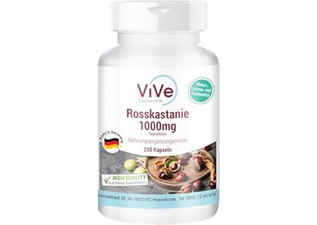 Hästkastanj 1000mg – 200 kapslar – 1000mg per dag – högdoserad – med värdefull aescin – kvalitet frå - Amazon Deal & Rabatt
