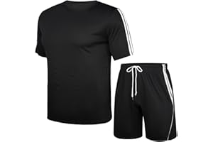 Nieery Men's Summer Tracksuit Set Tracksuits Shorts Set Casual Running Sport Sweat Activewear with Pockets