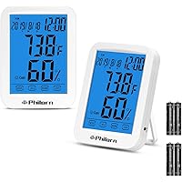 PHILORN Thermo-Hygrometer [4.4" Bildschirm] Innen Thermometer Hygrometer Feuchtigkeit Digital, Temperatur und…