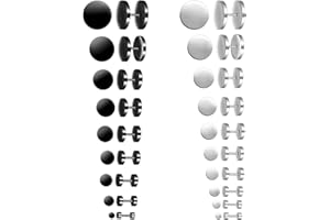 MicVivien 10 Pairs Stainless Steel Fake Plugs Black Screw Studs Earrings Set for Men and Women, Diameter 3-14MM (5 Colors Option)