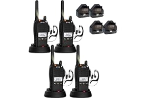 POFUNG 4Pack Walkie Talkies for Adults, Rechargeable 16CH Handsfree VOX Professional Walkie Talkie