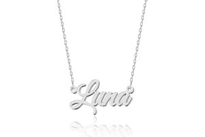 UMAGICBOX Collar Personalizado con Nombre | Elige entre 14 Estilos de Fuente | Colgante Personalizable de Acero Inoxidable Bañado en Oro de 18K y Plata de Ley | Regalo para Ella