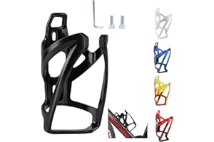 Garegce Bike Water Bottle Cage, 1PCS Mountain Bicycle Water Bottle Holder with Screws，Universal Durable Non-Slip Cycling Drink Bottles Holder for Road Bike Kids Bikes Accessories-Black