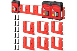 FOUVIN Pack of 6 Battery Holders for Einhell 18 V Series Battery, with 12 Screws, TPDL Battery Storage Rack, Battery Dock Holder, Compatible with Einhell PXC 18 V Batteries, for Work Trolleys, Racks