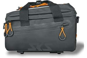 SKS GERMANY Infinity TOPBAG torba rowerowa na bagażnik (kompatybilna z systemem MIK, wodoszczelna tkanina, zdejmowany pasek na ramię, elementy odblaskowe, pojemność 7 litrów), czarna