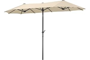 Schneider Sonnenschirm Salerno, natur, 320 x 150 cm, rechteckig, 746-02,Gestell Stahl, Bespannung Polyester, 8,2 Kg