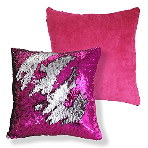 pailletten kissen, Janecrafts Meerjungfrau Glitzer Pailletten Kissenbezug Startseite Schlafzimmer Sofakissen Kissenabdeckung 40x40cm - 6