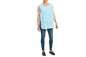 ER Direct Womens Home Work School Kitchen Catering Cleaning Bar Plus Size Plain Printed Coloured Front Large Pocket Side Button Fastening Tabard Apron