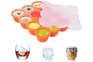 ZOUNICH Silikon Babynahrung Aufbewahrung Behälter, Silikon Babybrei Einfrieren mit Silikondeckel Behälter Gefrierschrank Tray, Wiederverwendbare - Gemüse, Obst Purees, Saucen und Eiswürfel