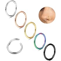 Anneaux Piercing Titane G23 - Lot 3 Pièces 16G 10mm - Pour Nez, Helix, Tragus - Hypoallergénique