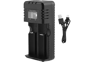 SRLWMYI Caricabatterie Universale a Ricarica Rapida per Batterie 3.7v 4.2V Ricaricabili Li-ion 18650 18490 18350 18500 17500 14500 20700 21700 26650 e Oltre Li-ion con Cavo USB