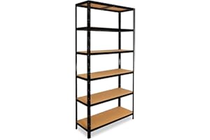 shelfplaza® 200x80x40cm Black Estantería Negra/Estanterias almacenaje Capacidad Carga 145kg / Estanteria Negra 6 baldas estanterías metálicas almacenaje Fuertes/Estanteria Metalica Negra