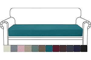 YSTELLAA Housse Coussin Canapé Extensible, Housse De Coussin Canapé Antidérapant, Universelle Housse Dossier Canapé, Housse Coussin Canape, Housse De Coussin De Canapé, 3 Places, Vert Foncé