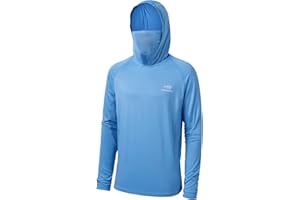 Bassdash UPF 50+ Men’s Long Sleeve Fishing Shirt with Mask UV Neck Gaiter Hoodie