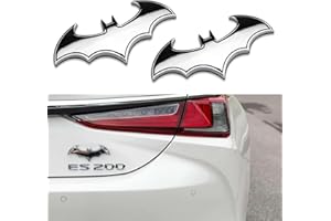 JOZMMZEOOA Auto Aufkleber 2 Stück Fledermaus Aufkleber Auto Metall Motorrad 3D Sticker Autoaufkleber Tuning Multifunktional,für Motorrad PC Laptop Zubehö (Silber)