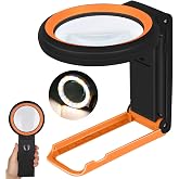 Magnifier with Light, Large Magnifying Glasses with 18 LED Lights, Hands Free Magnifier for Reading Books, Welding, Inspectio