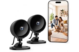 WOLFANG Övervakningskamera Inomhus 1080P, WiFi Kamera med Nattseende, Rörelsedetektering, Tvåvägsljud, Kompatibel med Alexa &