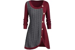 Wtouhe Noël Pull Femme Carreaux, Tee Shirt Femme Col Oblique Pullover à épaules Dénudées Noël Imprimé Manche Longue Blouse Mode Loose Chic Tops Sweat-Shirt Tunique Grande Taille Nouveau T-Shirt S-5XL