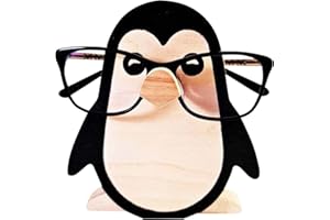 Winnsell Wood Glasses Holder, 3D Wooden Puzzle Eyeglasses Stand Pets Spectacle Holder Sunglasses Display Rack Gifts Home Office Desk Decor for Kids Adults (Penguin Glasses Not Included)