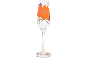 Maturi Flûte à champagne avec fleurs peintes à la main, 220 ml, boîte cadeau (470403)