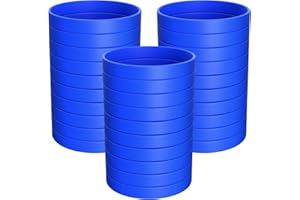 Morcheiong Blank Rubber Bracelets - 100pcs Blue Silicone Wristbands for Men Women and Teens