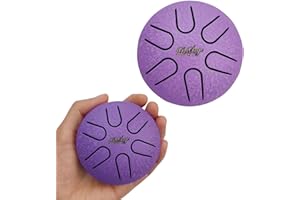 LeSage Mini Steel Tongue Drum Sound Therapy Instruments Meditation for Yoga Water Chakra 3 In 6 Note Pocket Drums