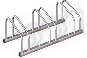 MONZANA® Soporte Bicicletas Suelo para Aparcar 3 Bicis, Aparcamiento Estacionamiento, Parking Bicicleta 30-65mm, Guarda Bici Interior Exterior, Montaje Pared Suelo