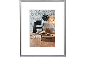Hama Bildram "Sevilla", DIN A4 (21 x 29,7 cm) med Passepartout 15 x 20 cm, högkvalitativt glas, plastram, för upphängning, si