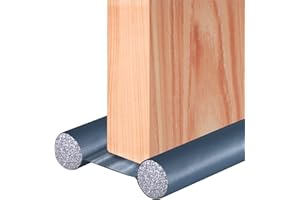 HIZH Draft Excluder for Doors,96CM Cutable Double Sided Under Door Draught Excluder for Doors,Soundproof Draught Excluder for Bottom of Door,Energy Saving Draft Stopper Front Door Draft Excluder-Grey