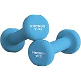 PROIRON Neoprene Dumbbell Anti-roll 1-10kg for Home Gym | Cast iron core, non-slip grip, flat base, ideal for yoga, cardio an