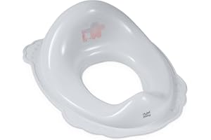 Hylat Baby Réducteur de toilettes pour enfants, utile pour l'apprentissage de la propreté, pour filles et garçons, matériau solide, caoutchouc antidérapant, Couleur:gris, Motif:Friends